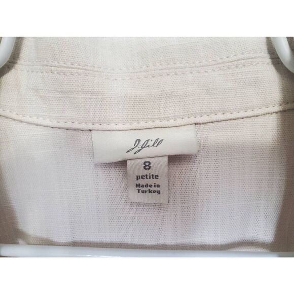 J. Jill Petite 100% Cotton Cream Lightweight Summer Blazer Coastal Neutral - Picture 4 of 9